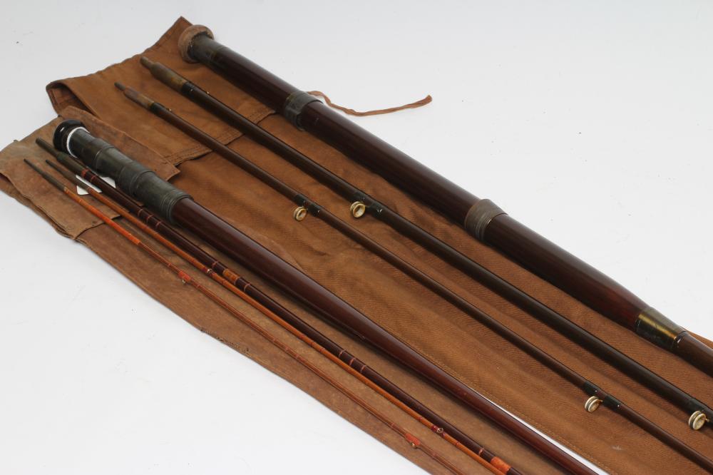 TWO GOOD QUALITY GREEN-HEART FISHING RODS Image