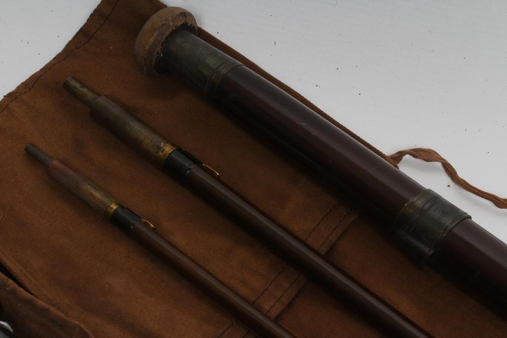 TWO GOOD QUALITY GREEN-HEART FISHING RODS Image