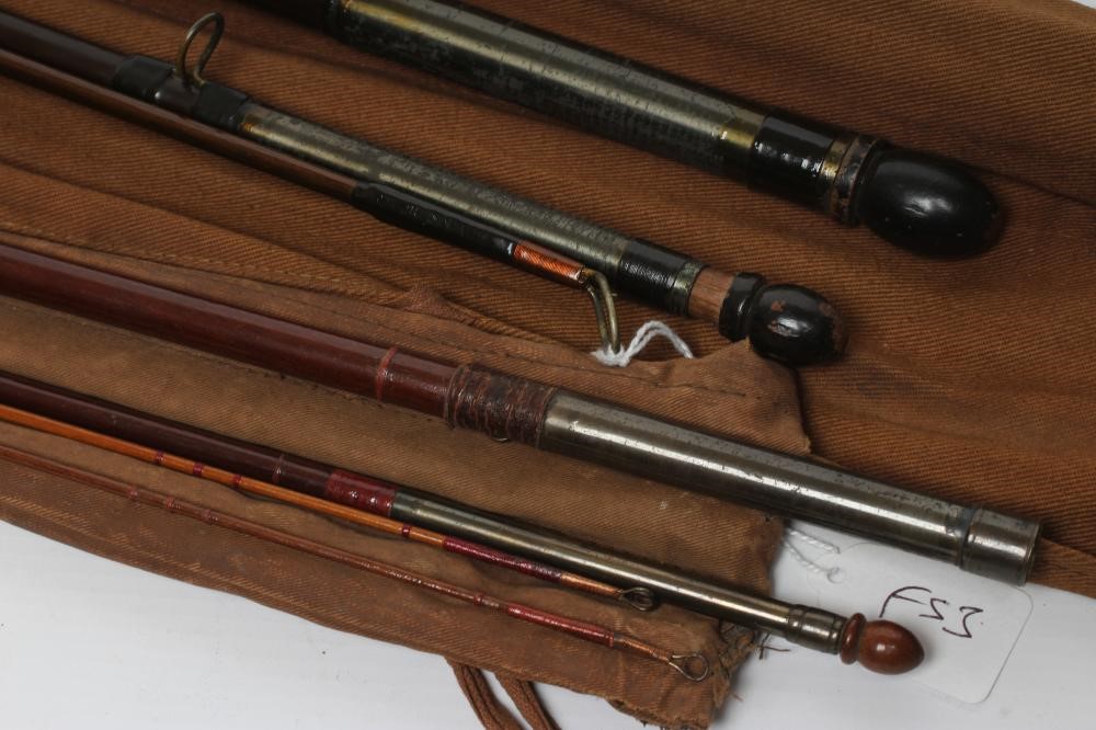 TWO GOOD QUALITY GREEN-HEART FISHING RODS Image