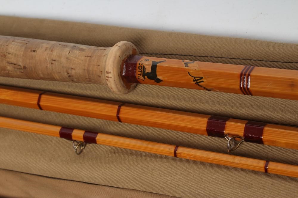 THREE SHARPES OF ABERDEEN SPLIT CANE "SCOTTIE" FISHING RODS Image