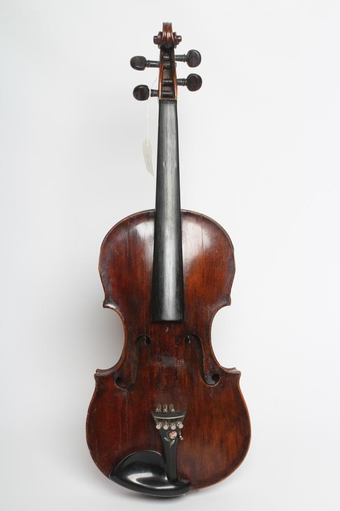 A GERMAN VIOLIN with two piece back Image