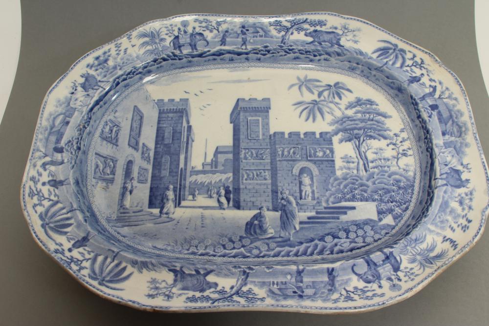 A SPODE EARTHENWARE CARAMANIAN MEAT PLATE Image