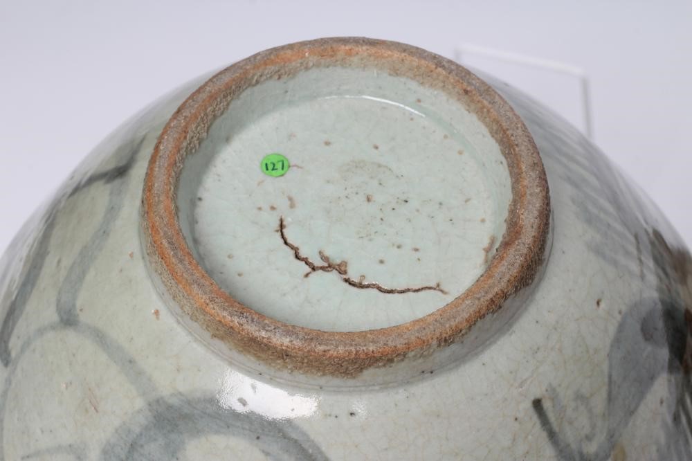 A CHINESE PROVINCIAL STONEWARE BOWL of plain circular form Image