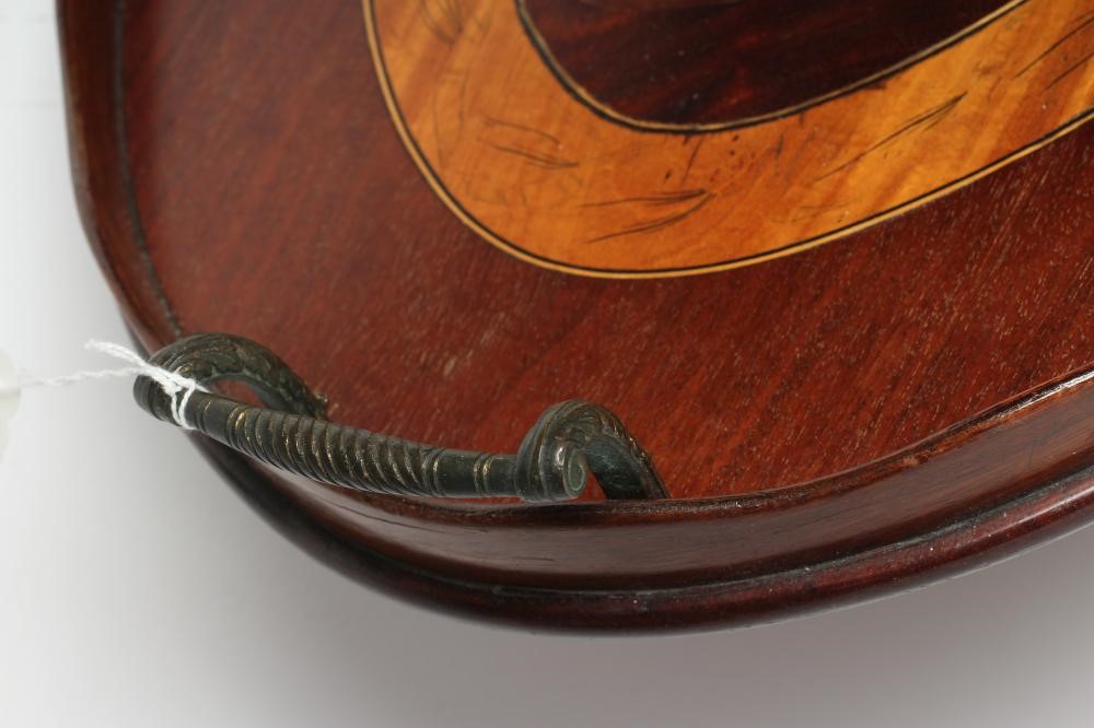 A LATE GEORGIAN MAHOGANY TEA TRAY Image