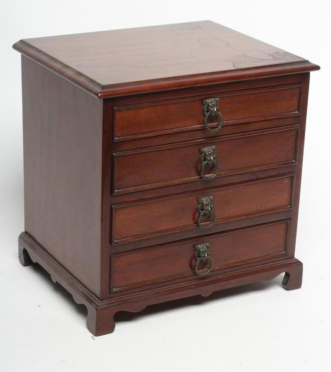 A LATE VICTORIAN MAHOGANY MINIATURE CHEST Image