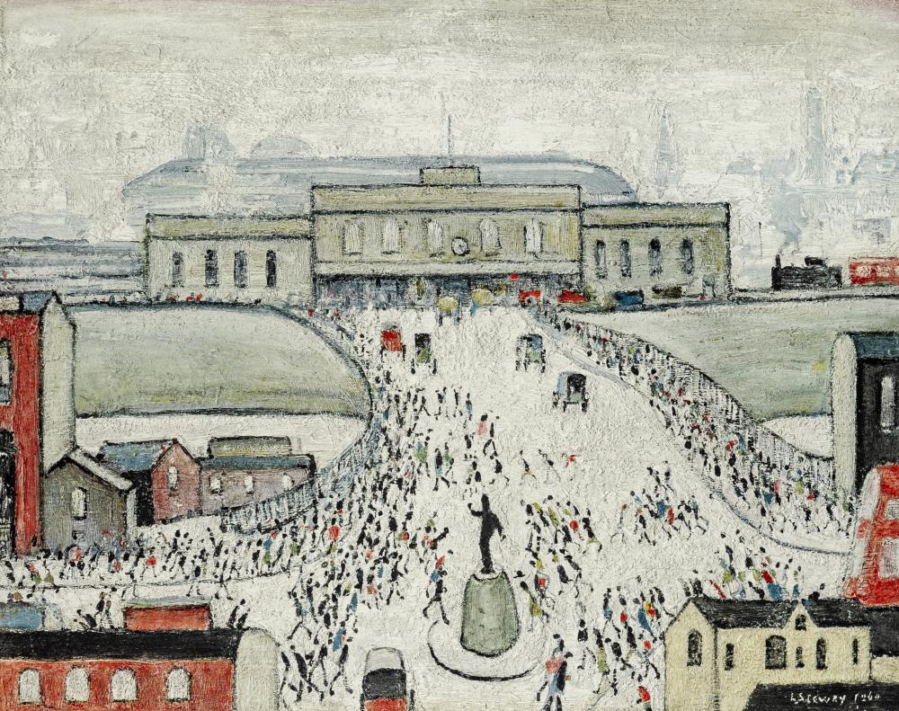 LAURENCE STEPHEN LOWRY (1887-1976) "Station Approach" Image