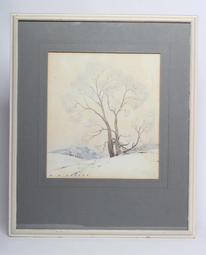 WILLIAM HEATON COOPER (1903-1995) "Trees in the Snow" watercolour and pencil Image