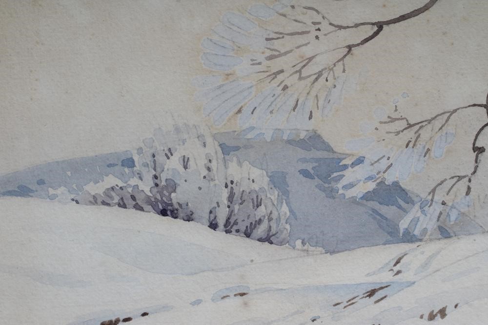 WILLIAM HEATON COOPER (1903-1995) "Trees in the Snow" watercolour and pencil Image