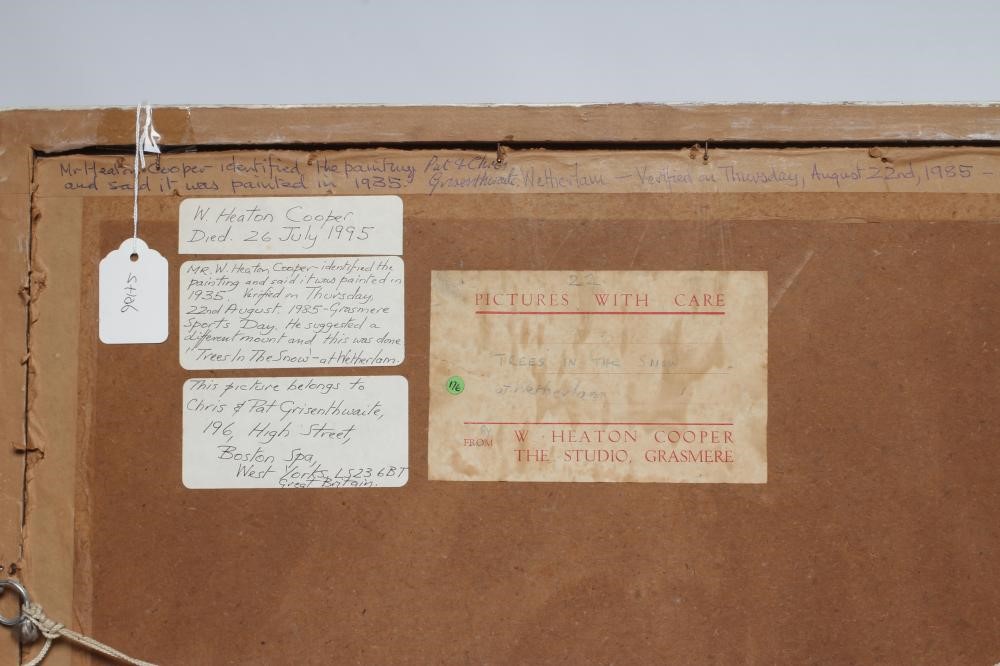 WILLIAM HEATON COOPER (1903-1995) "Trees in the Snow" watercolour and pencil Image