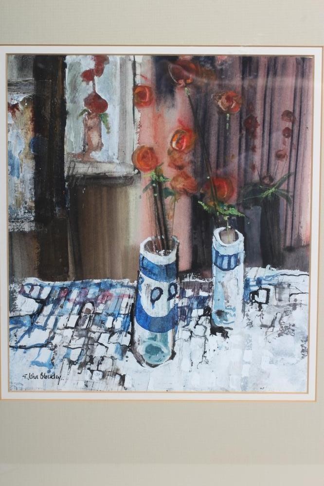 GWILYM JOHN BLOCKLEY RI (1921-2002) "Two Vases on Chequered Cloth" Image