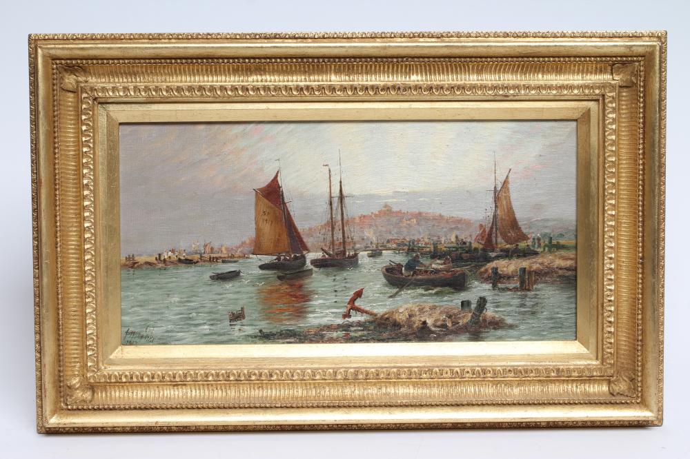 SIDNEY PIKE (1858-1923) Harbour Scene with Fishing Boats Image