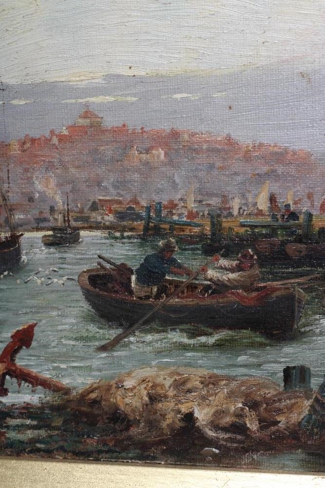 SIDNEY PIKE (1858-1923) Harbour Scene with Fishing Boats Image