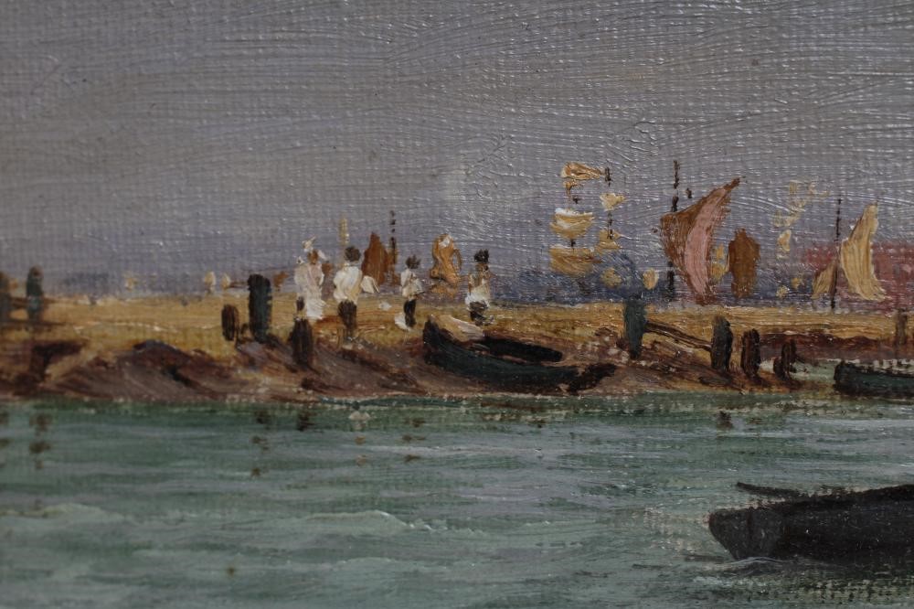 SIDNEY PIKE (1858-1923) Harbour Scene with Fishing Boats Image