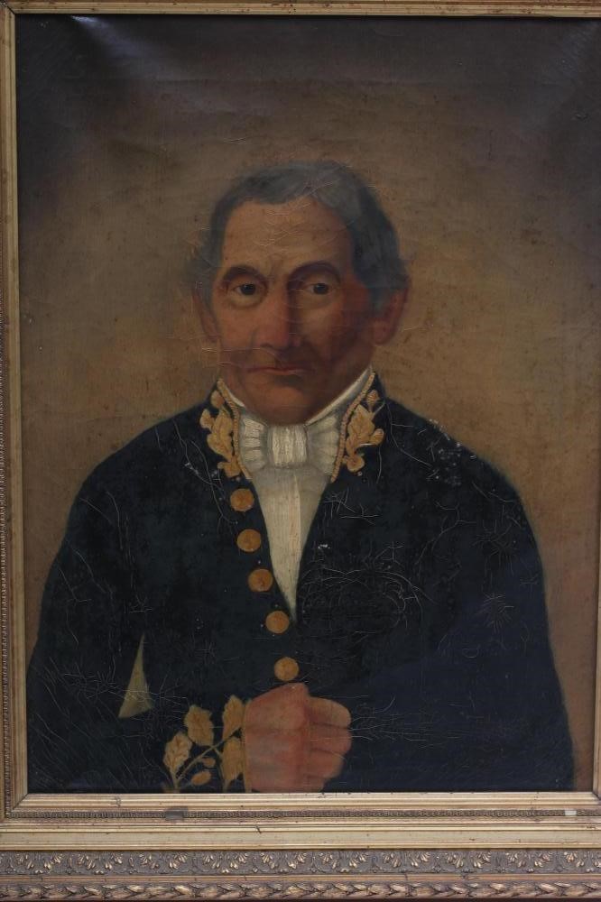 FRENCH SCHOOL (Early 19th century) Portrait of a Gentleman in a White Necktie and Navy Coat Image