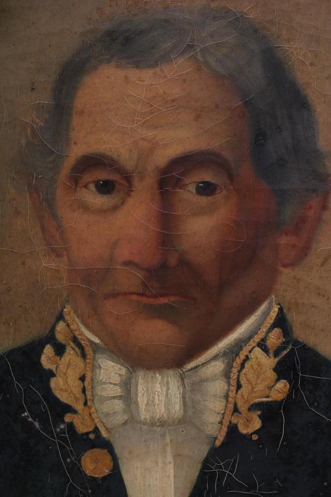 FRENCH SCHOOL (Early 19th century) Portrait of a Gentleman in a White Necktie and Navy Coat Image