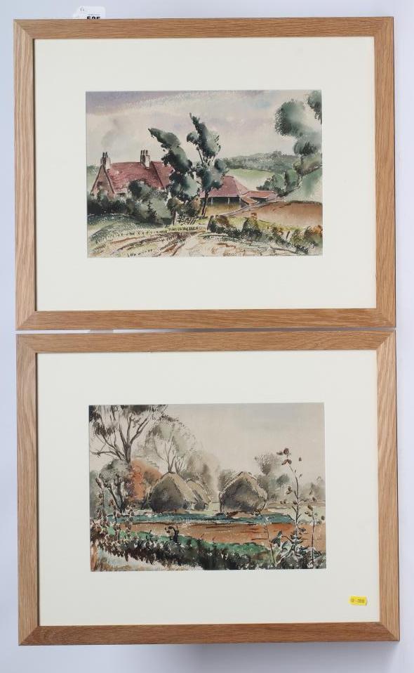 COLUM ROBERT GORE-BOOTH (1913-1959) "Near Haslingfield" watercolour and pencil Image