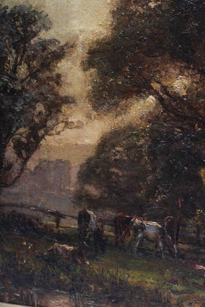 HERBERT F. ROYLE (1870-1957) Sunset at Barden Tower with Cattle in the Foreground Image