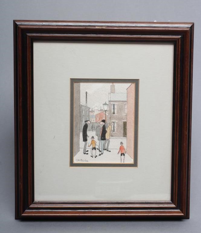 GEOFFREY WOOLSEY BIRKS (1929-1993) Figures Chatting on a Street Corner Image
