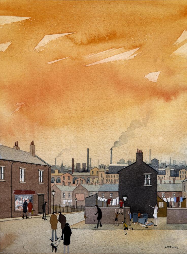 GEOFFREY WOOLSEY BIRKS (1929-1993) Street Scene with Figures Image