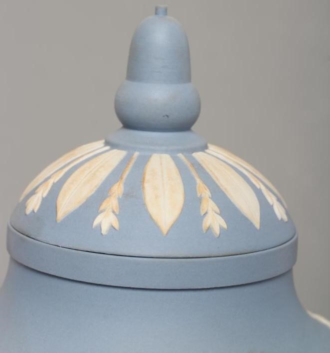 A WEDGWOOD BLUE JASPER WINDSOR VASE AND COVER Image