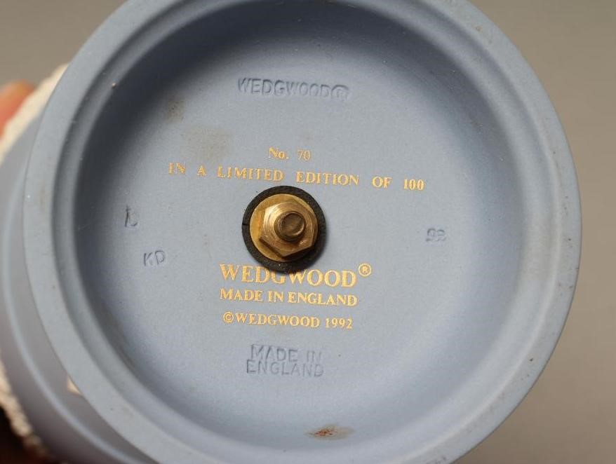 A WEDGWOOD BLUE JASPER WINDSOR VASE AND COVER Image