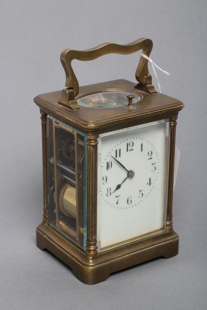 A BRASS CASED CARRIAGE CLOCK Image