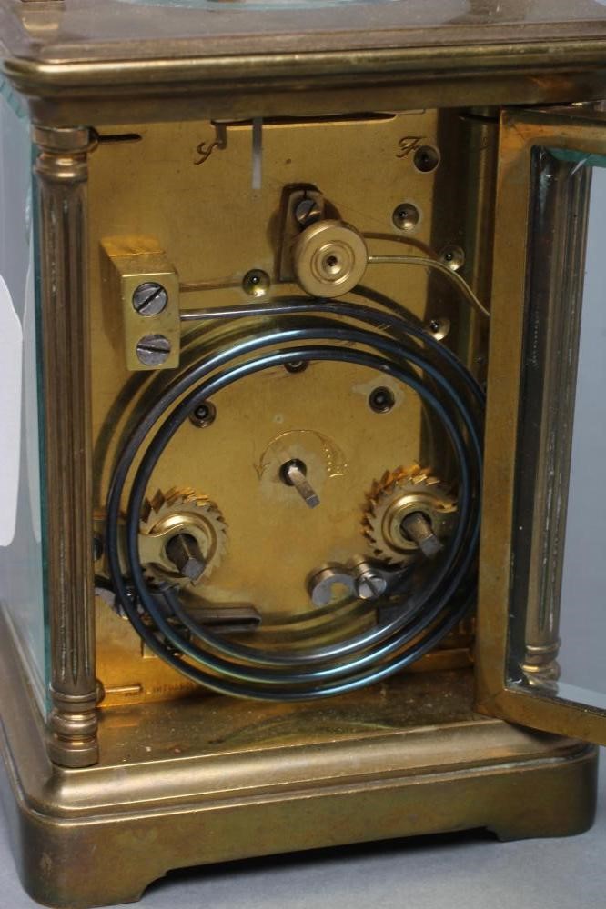 A BRASS CASED CARRIAGE CLOCK Image