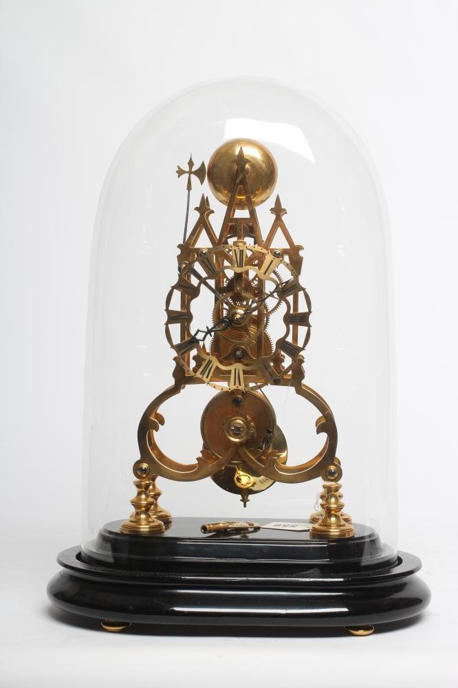 A BRASS SKELETON CLOCK Image