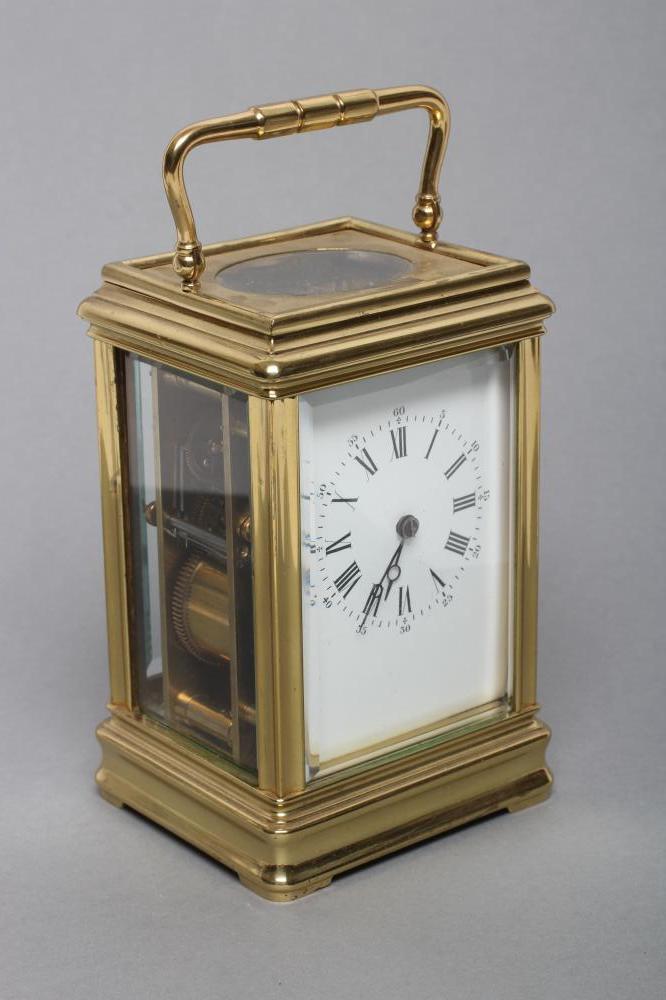 A BRASS CASED CARRIAGE CLOCK Image