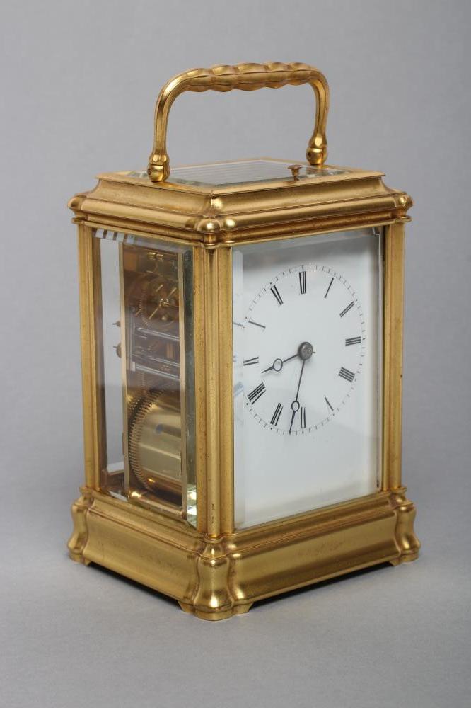 A BRASS CASED CARRIAGE CLOCK Image