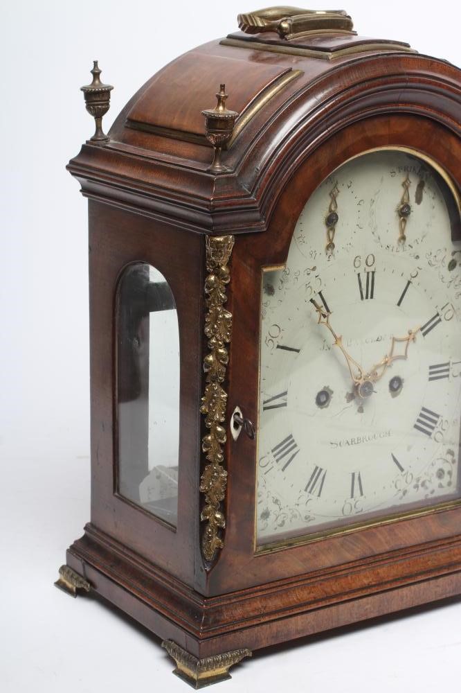 A MAHOGANY CASED BRACKET CLOCK by John Bancroft Image
