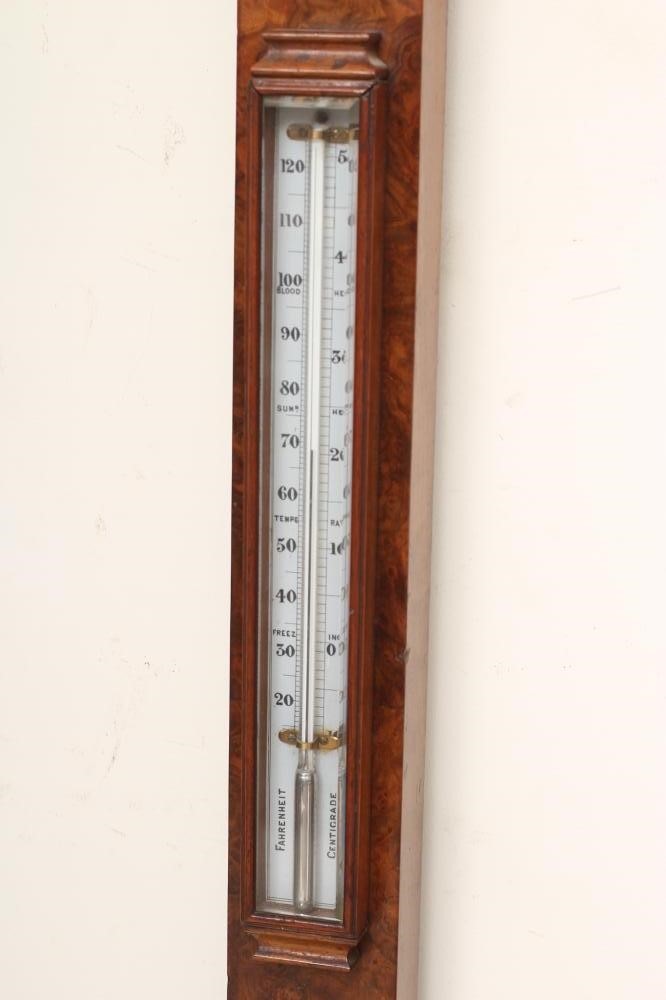 A BURR WALNUT BAROMETER by R & J Beck Image