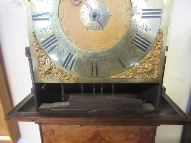 A BURR ELM AND OAK ALARM LONGCASE by William Crawshaw Image