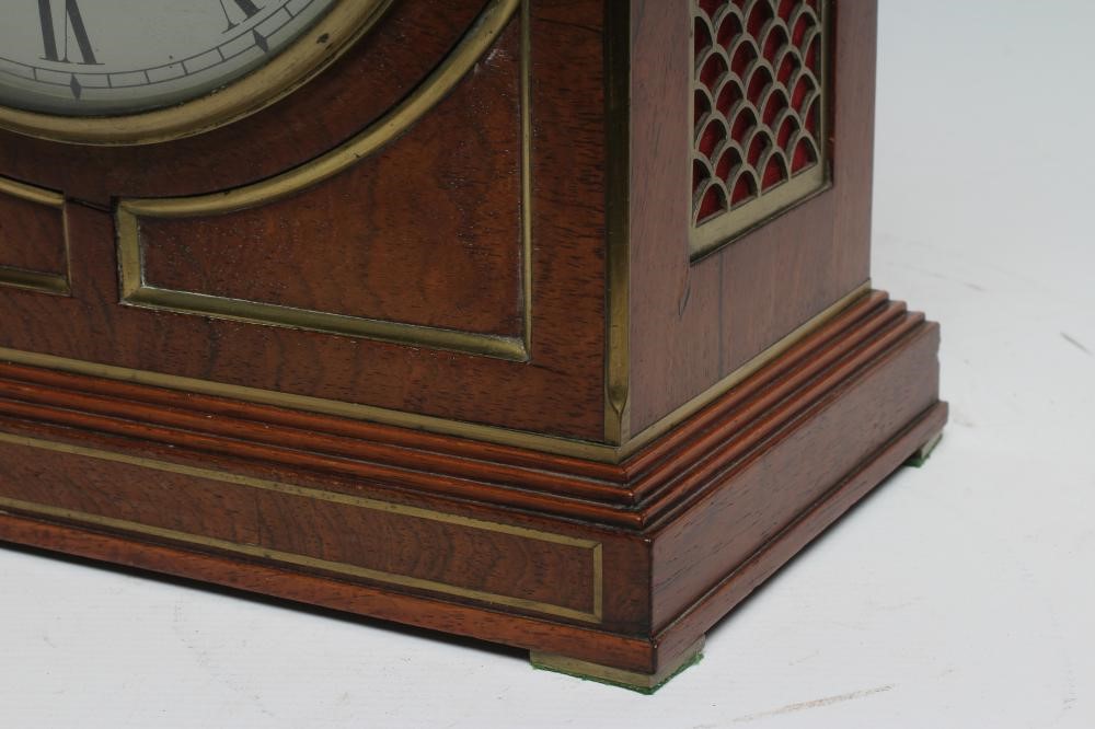 A REGENCY MAHOGANY CASED BRACKET CLOCK by Barber & Whitwell Image