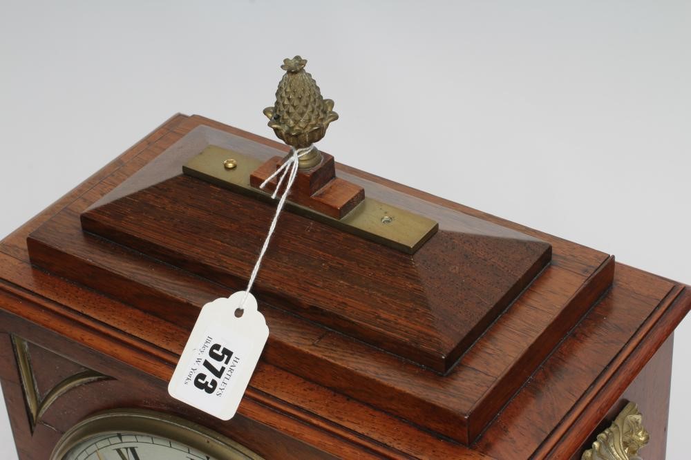 A REGENCY MAHOGANY CASED BRACKET CLOCK by Barber & Whitwell Image