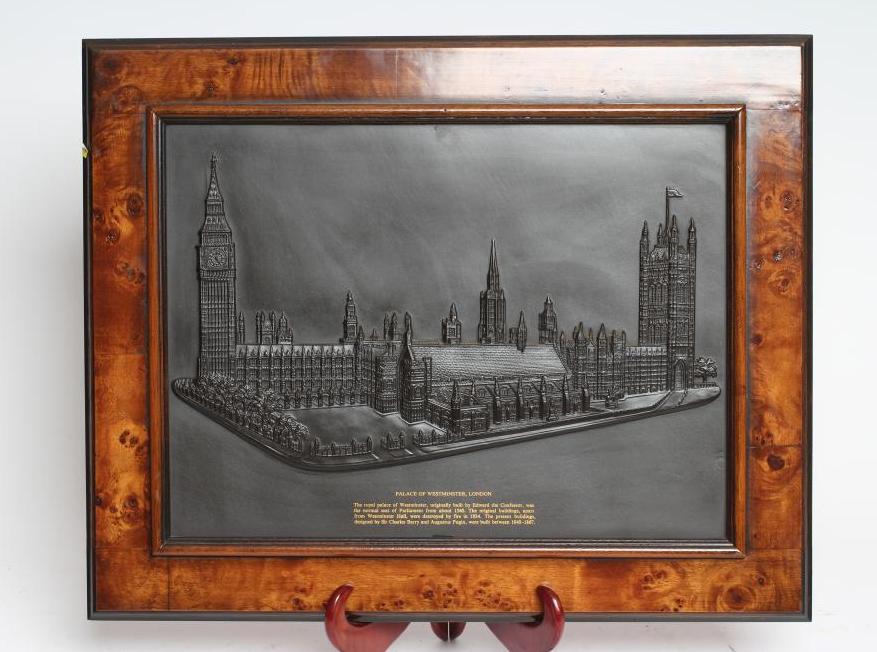 A WEDGWOOD BLACK BASALT PALACE OF WESTMINSTER PLAQUE Image