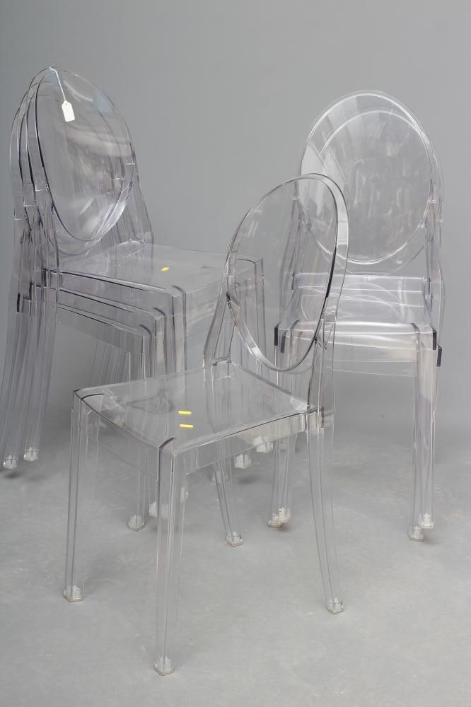 PHILIPPE STARCK FOR KARTELL- A SET OF SIX PERSPEX VICTORIA GHOST CHAIRS Image