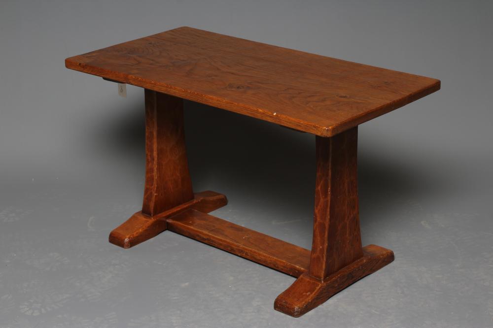 A robert ingham adzed oak coffee table Hartleys Auctioneers & Valuers