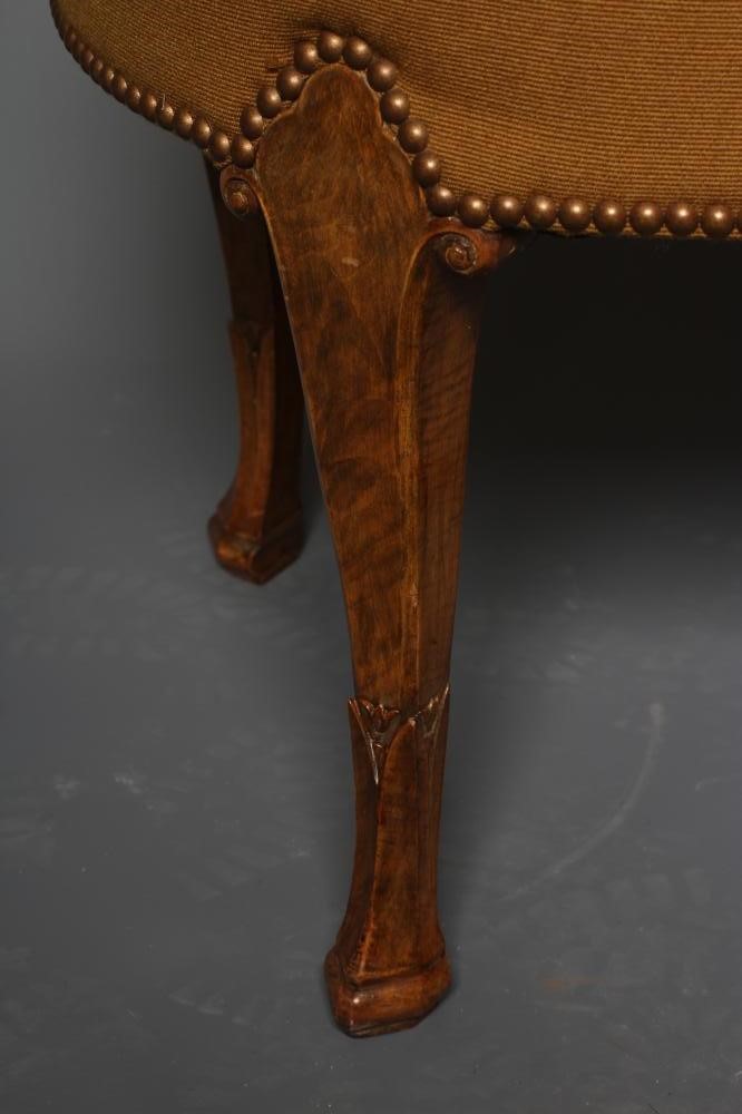 A WALNUT DRESSING STOOL early 20th century Image