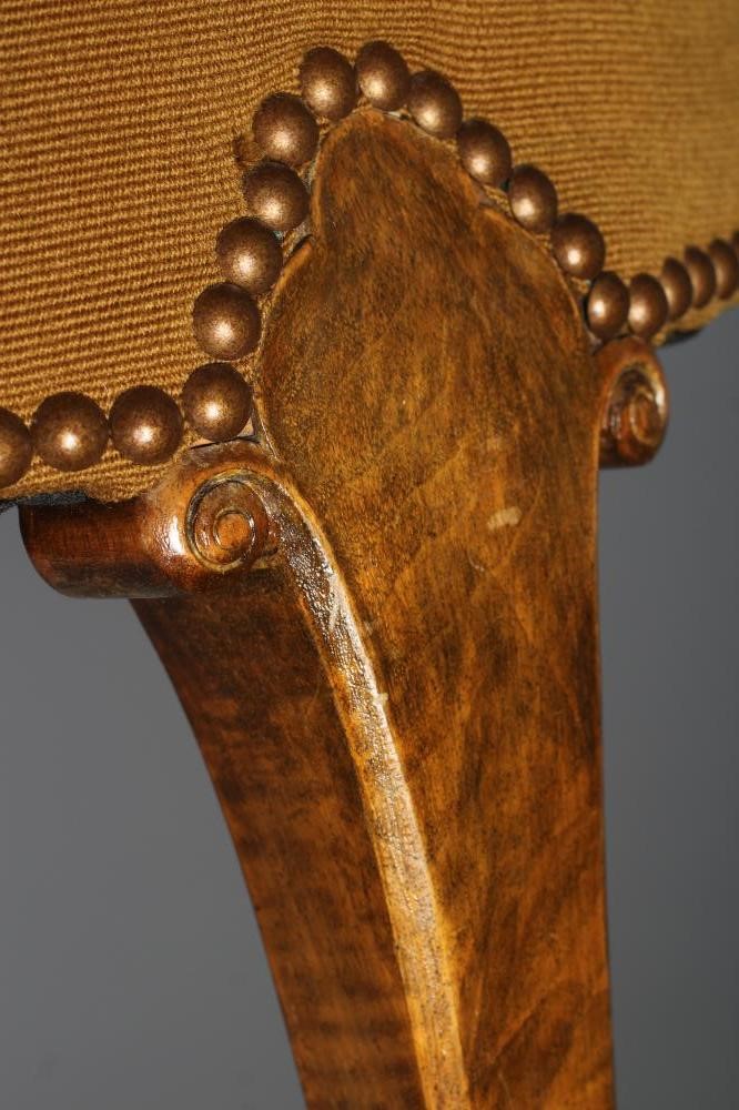 A WALNUT DRESSING STOOL early 20th century Image