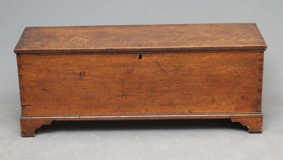 AN OAK BOARDED CHEST Image