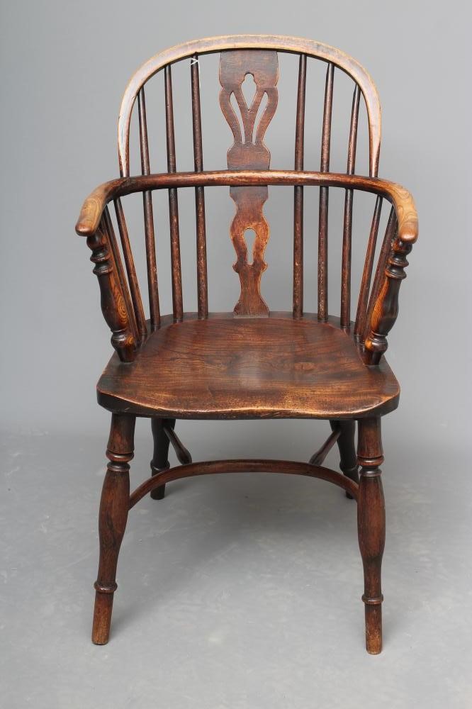 AN ASH AND ELM WINDSOR ARMCHAIR Image