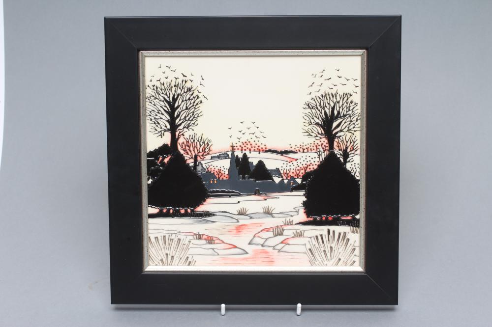 A MOORCROFT POTTERY "CHRISTMAS IN THE COTSWOLDS" PLAQUE Image