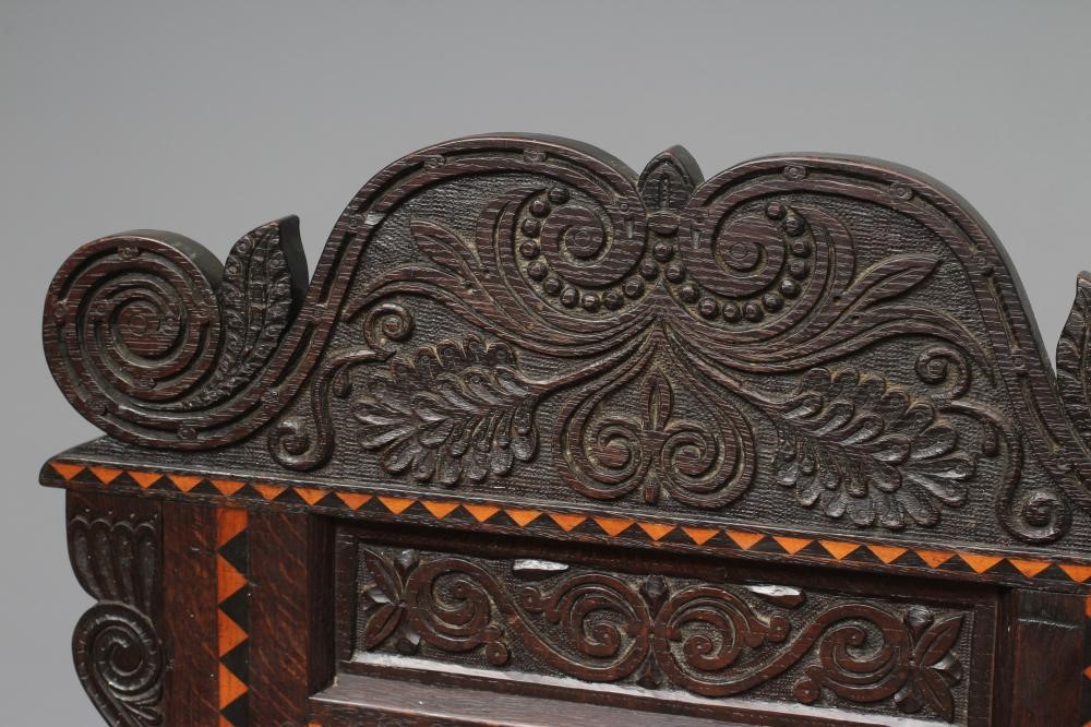 A VICTORIAN JOINED OAK ARM CHAIR in the late 17th century style Image