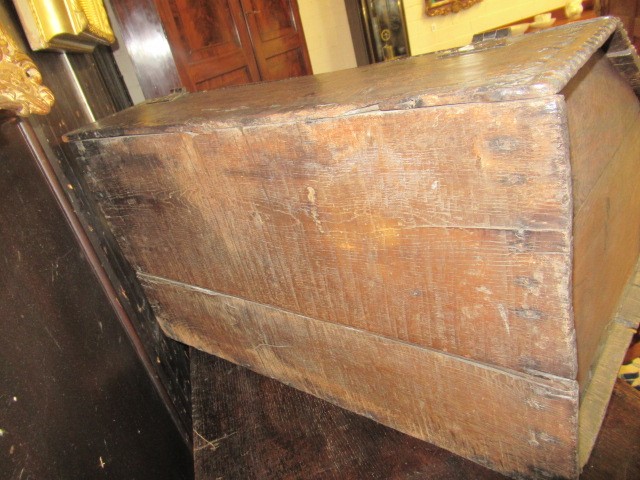 A BOARDED OAK DESK BOX Image