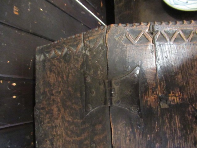 A BOARDED OAK DESK BOX Image