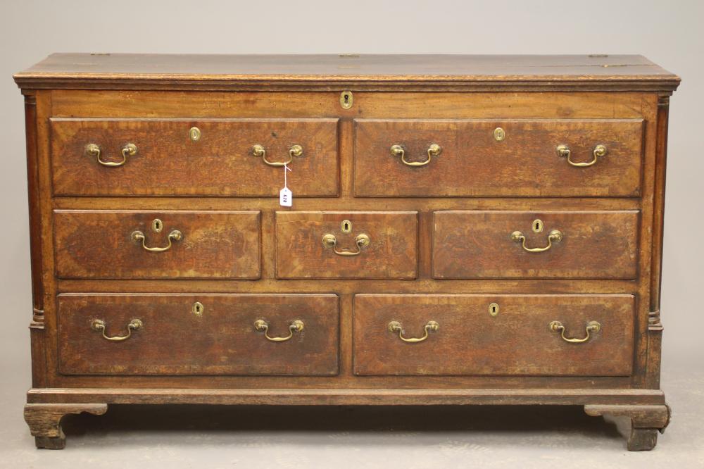 A oak and mahogany banded lancashire dresser Hartleys Auctioneers & Valuers