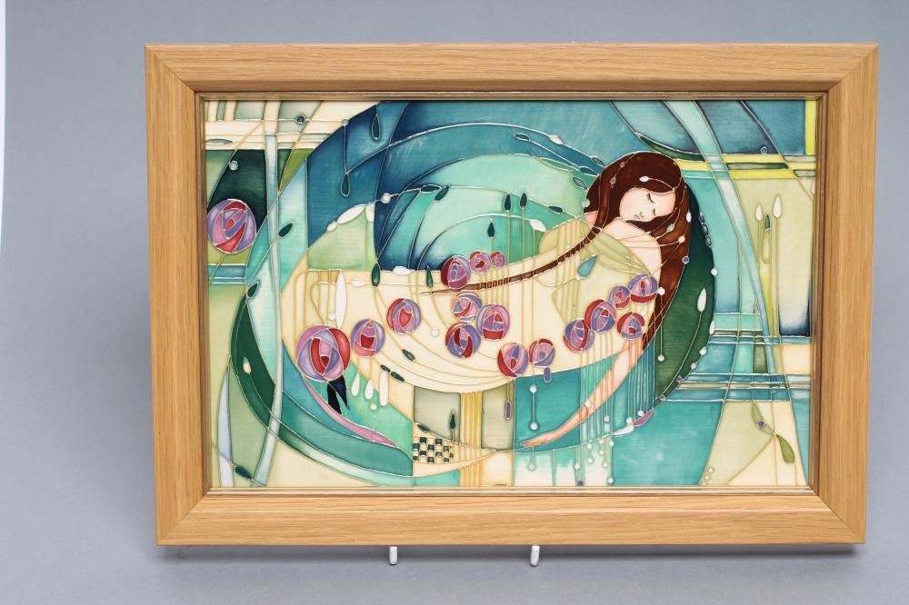 A MOORCROFT POTTERY "SLEEPING BEAUTY" PLAQUE Image