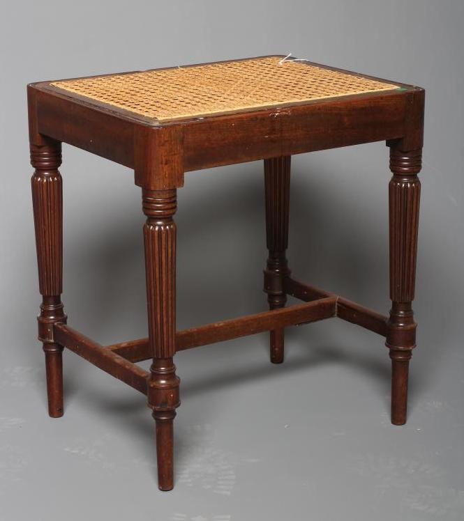 A REGENCY MAHOGANY DRESSING STOOL IN THE MANNER OF GILLOWS Image