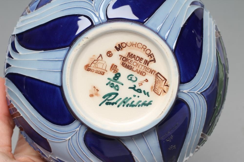 A MOORCROFT POTTERY "ASHGROVE" PATTERN VASE AND COVER Image